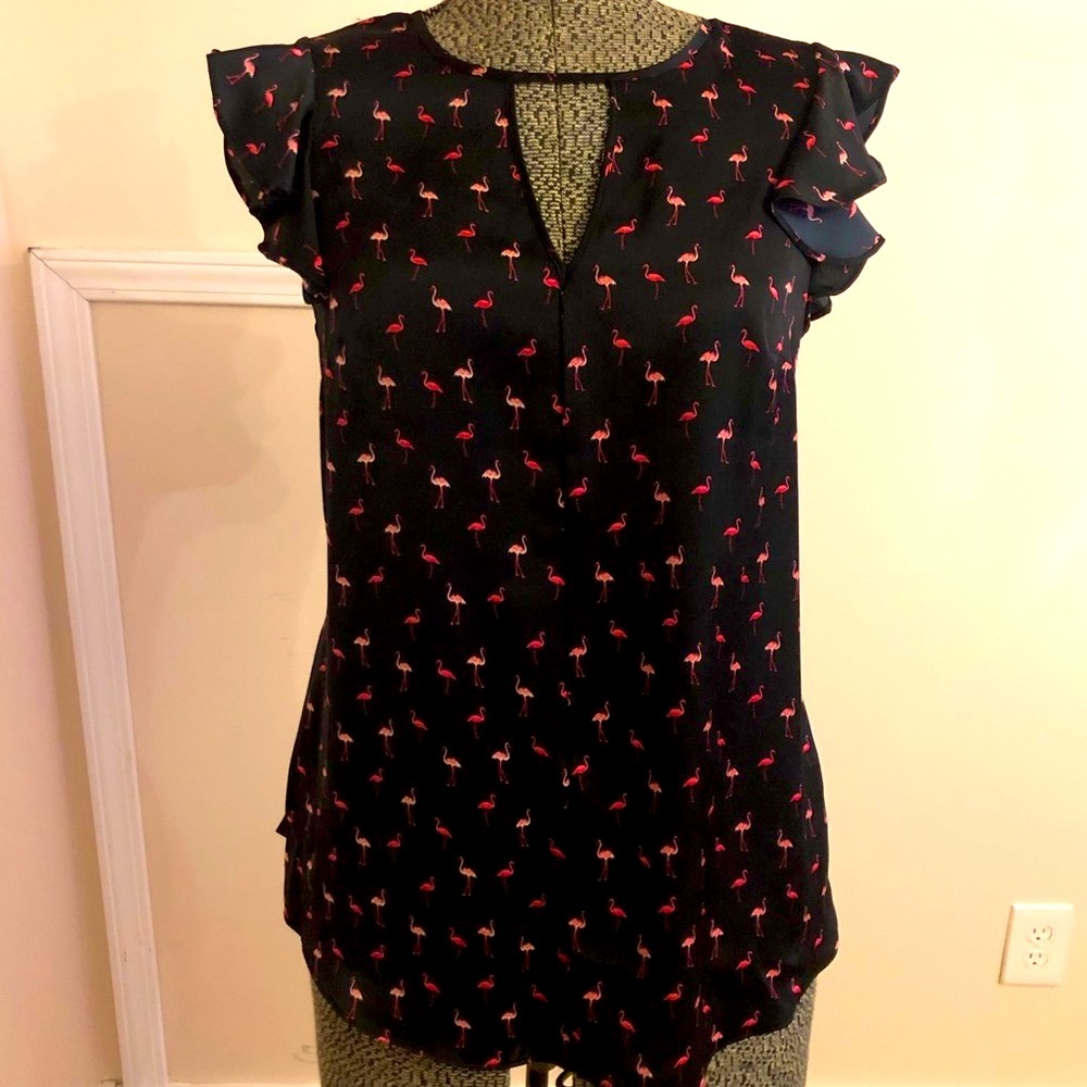 I Heart Ronson Brand Flamingo Blouse